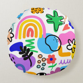 pillows with colorful abstract designs rond kussen