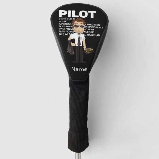 Piloot Aviation Industry Golfer op golfbal Golf Golfheadcover (Voorkant)