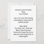 Piloot Aviation Industry Golfer op golfbal Kaart (Achterkant)