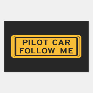 Piloot Car volg me Rechthoekige Sticker