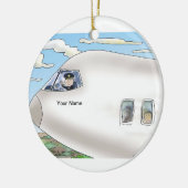 Piloot, commercieel - Mannelijk Keramisch Ornament (Links)