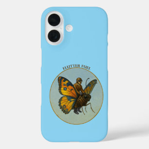 Piloot die op de rug van een enorme vlinder rijdt iPhone 16 hoesje