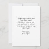 Piloot Eerste Solo Flight Photo, Custom Aviation K (Achterkant)