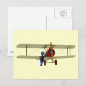 Piloot en vliegtuig briefkaart (Voorkant / Achterkant)