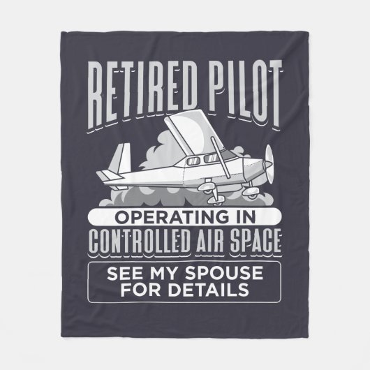 Piloot in ruste, werkend in de luchtruimte fleece deken (Voorkant)