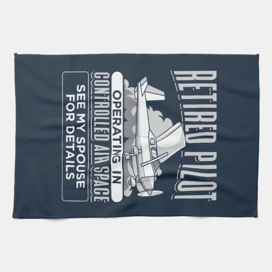 Piloot in ruste, werkend in de luchtruimte theedoek (Horizontaal)