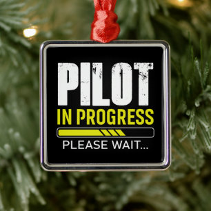 Piloot in Uitvoering… Even Geduld Luchtvaart Hum Metalen Ornament