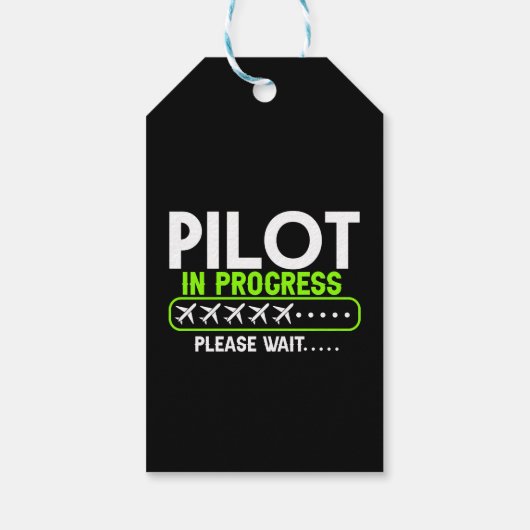 Piloot in uitvoering Lading Flight School Cadeaulabel (Achterkant)