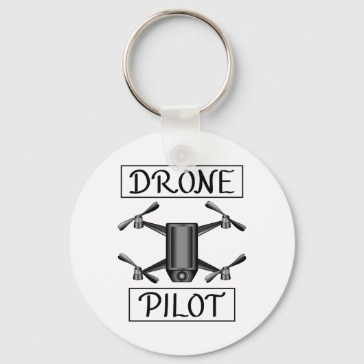 Piloot met drone en Drone Sleutelhanger (Voorkant)