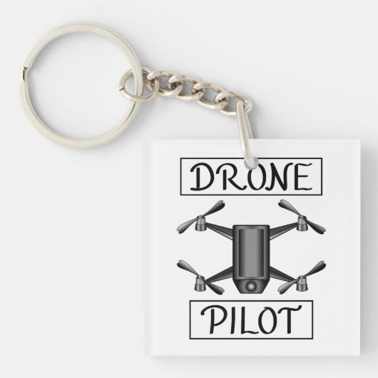 Piloot met drone en Drone Sleutelhanger (Voorkant)