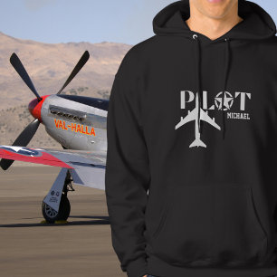 Piloot & Militair vliegtuig, Eenvoudig,Minimalisti Hoodie