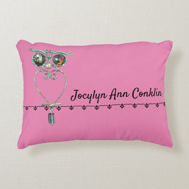Piloot - Owl met naam Accent Kussen (Voorkant)