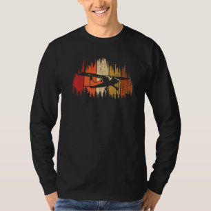 Piloot piloot piloot vliegtuig boven bos retro t-shirt