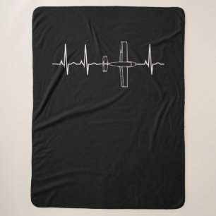 Piloot Pilot Heartbeat Flying Gift Sherpa Deken