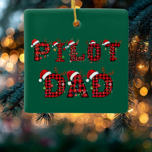 Piloot Vader Kerst Brieven Lichtjes Ornamenten Gra