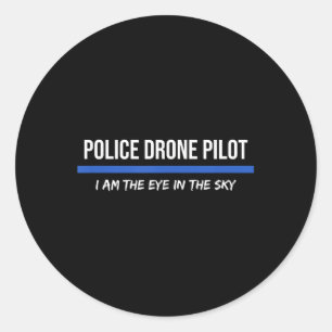 piloot van een politiedrone ronde sticker