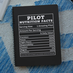 Piloot Voedingsfeiten – Grappig Cadeauontwerp voor Notitieboek