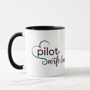 Piloot Vrouw Typografie & Vliegtuig Eenvoudig, Min Mok