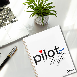 Piloot Vrouw Typografie & Vliegtuig Eenvoudig, Min Planner
