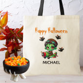 Piloot Zombie vliegt Vliegtuig & Bat Grappig Hallo Tote Bag