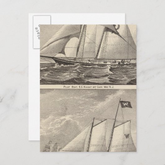 Pilootboten EG Knight en Whilldin Briefkaart (Voorkant / Achterkant)