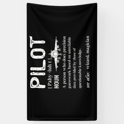 Pilootdefinitie die het vliegtuig overvliegt spandoek (Verticaal)