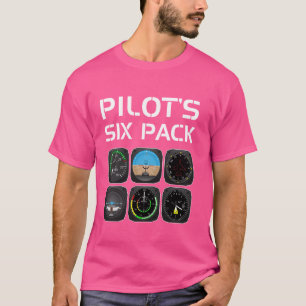 Piloot's Six Pack Grappige Piloot Luchtvaart Vlieg T-shirt