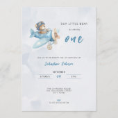 Pilot Bear Airplane 1st Birthday Party Invitation (Devant)
