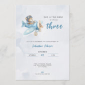 Pilot Bear Airplane 3rd Birthday Party Invitation (Devant)