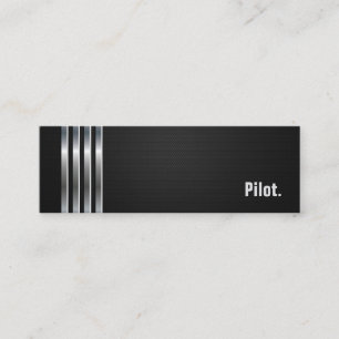 Pilot - Black Silver Stripes Mini Visitekaartje
