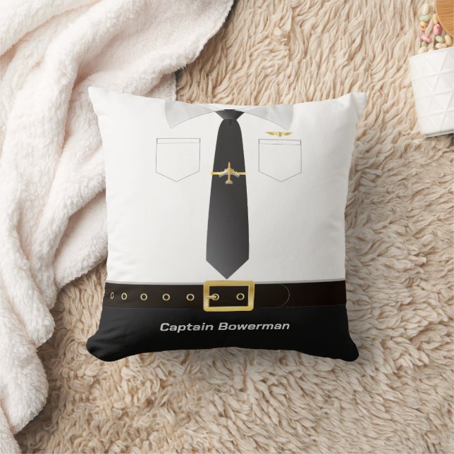 Pilot Captain Aviator Uniform Personalised Kussen (Deken)