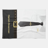 Pilot Captain Aviator Uniform Personalised Theedoek (Horizontaal)