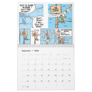 Pilot Cartoon luchtvaartkalender Kalender
