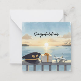 Pilot Congratulations Note Card – Elegant Aviation Notitiekaartje
