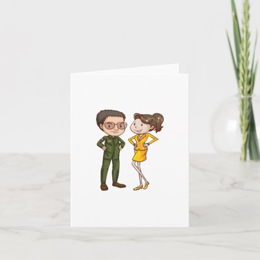 Pilot en Air Hostess Notitiekaarten (Voorkant)