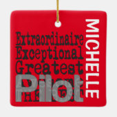 Pilot Extraordinaire CUSTOM Ceramic Ornament (Achterkant)
