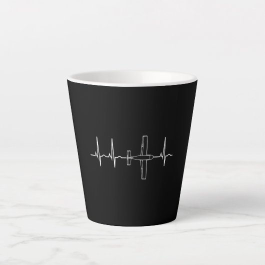  Pilot Flying Sky Heart Gift Latte Mok (Voorkant)