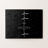 Pilot Flying Sky Heart Gift Legpuzzel (Horizontaal)