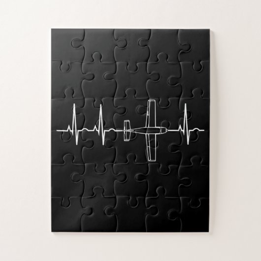 Pilot Flying Sky Heart Gift Legpuzzel (Verticaal)