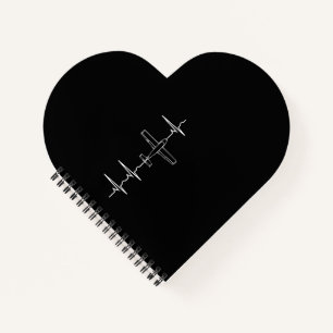  Pilot Flying Sky Heart Gift Notitieboek