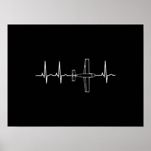 Pilot Flying Sky Heart Gift Poster (Voorkant)