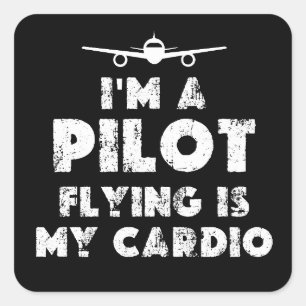 Pilot Funny Vierkante Sticker