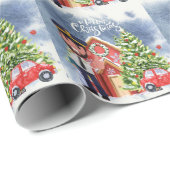 Pilot Holiday Flight Home: Kerstscène van de piloo Cadeaupapier (Rol Hoek)