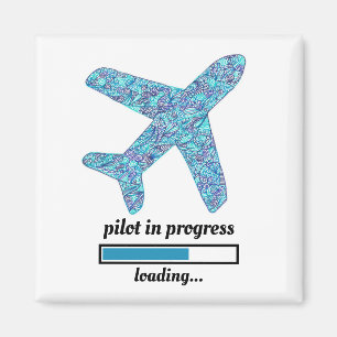 "Pilot In Progress" Airplane Magnet
