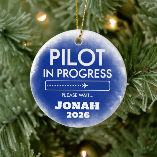 Pilot In Progress Graduation  Keramisch Ornament (Boom)