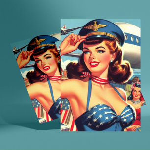 Pilot Pin-up Briefkaart