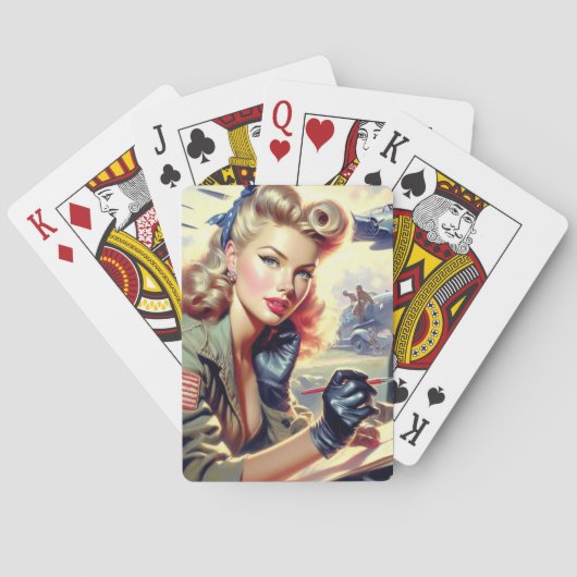 Pilot Pin Up Pokerkaarten (Achterkant)