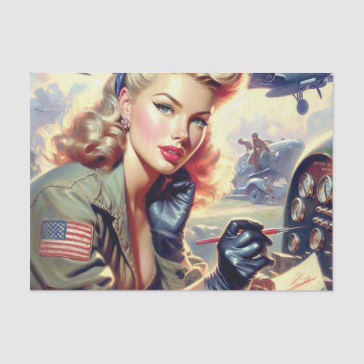 Pilot Pin Up Tissuepapier (Voorkant)