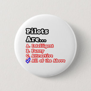 Pilot Quiz...Joke Ronde Button 5,7 Cm