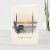 Pilot Retirement with airport background Kaart (Voorkant)